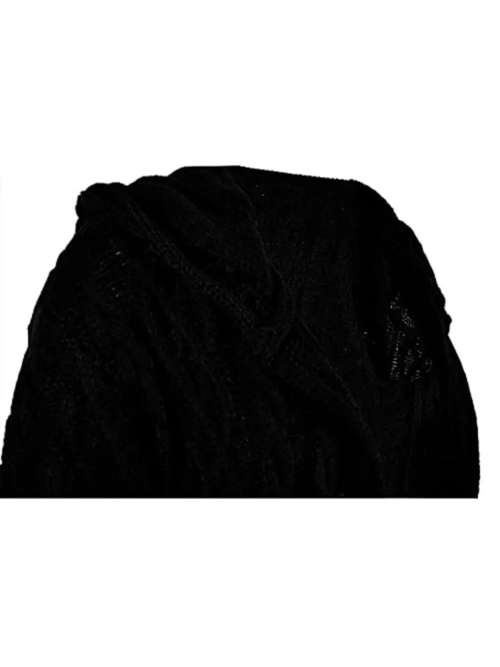 Women's Long Cable Knit Cardigan Hooded Chunky Open Front Sweater with Pockets